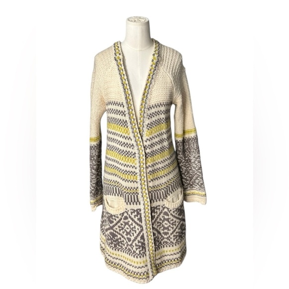 FREE PEOPLE - Annabelle Yarn  Oversized Wool Blend Cardigan Knit M - Picture 4 of 9